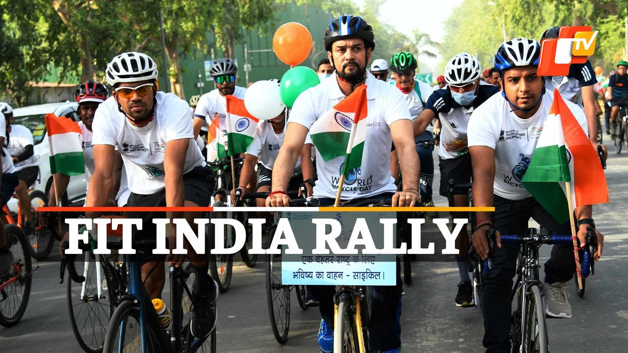 Fit India Freedom Rider Cycle Rally In Delhi Launched By Union Sports Minister Anurag Thakur