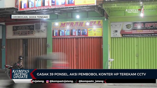 Gasak 39 Ponsel, Aksi 2 Pemuda Pembobol Konter HP Terekam CCTV