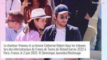 Vianney et sa femme Catherine, pimpante en robe Vichy : couple complice à Roland Garros