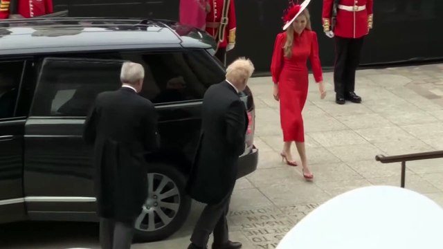 Boris Johnson is booed as he arrives at Queen's Jubilee service at St Paul's Cathedral