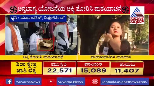 ಶಿರಾ ಬೈ ಎಲೆಕ್ಷನ್: ಮತಗಟ್ಟೆ ಹೊರಗೆ ಅಕ್ಕಿ ಇಟ್ಟುಕೊಂಡು ಮತಯಾಚನೆ..!