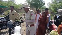 Police action on bike riders without helmet in Jhalawar district
