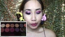 Purple smokey eyes & Nude Lips tutorial