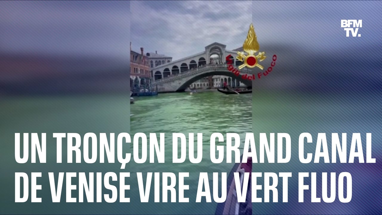 Un tronçon du Grand Canal de Venise vire au ver...