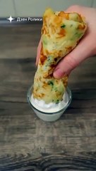 Сырные блины с зелёным луком #вкусно!!!