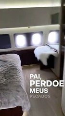 Neymar posta detalhes de luxo no avião e surpreende seguidores