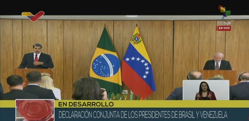 Presidentes de Brasil y Venezuela emiten declaración conjunta
