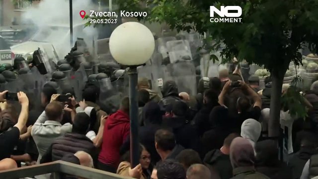 Watch: Ethnic Serbs clash with police in northern Kosovo as tensions rise