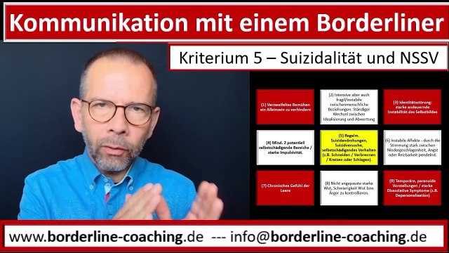 #Kriterium 5 #Kommunikation mit einem #Borderliner #Suizidalität und nicht suizidale #Selbstverletzung