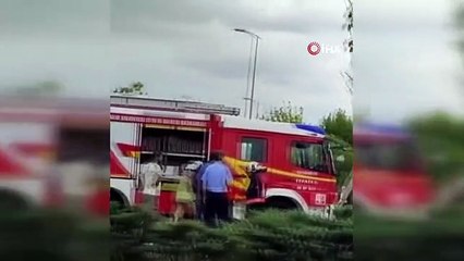 Forklift yüklü tır alev topuna döndü