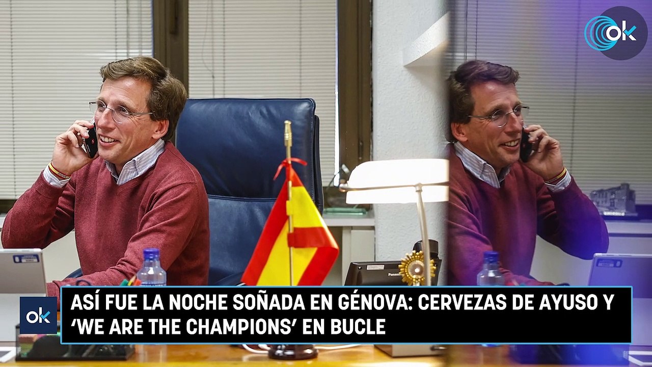 Así fue la noche soñada en Génova: cervezas de Ayuso y 'We Are The Champions' en bucle