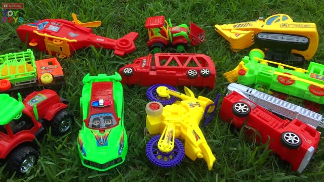 Helicopter,Tractor,JCB Crane,Off Road Bike,Fire Truck,Police Car,Animal Rescue Truck,Train Engine