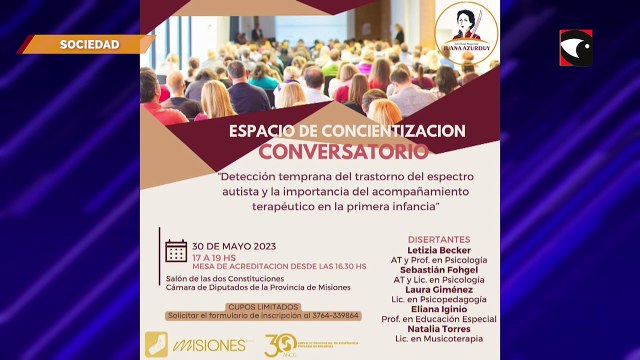 Se realizará una jornada de concientización sobre el espectro autista el 30 de mayo en Posadas