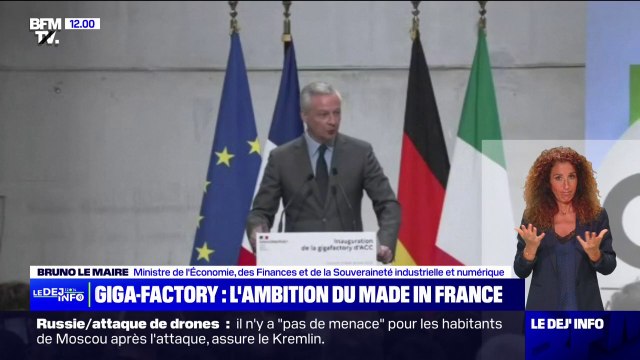 Giga-factory: Ce sont quatre sites de production de batteries électriques qui vont naître, qui représentent 10.000 emplois pour la région , indique Bruno Le Maire