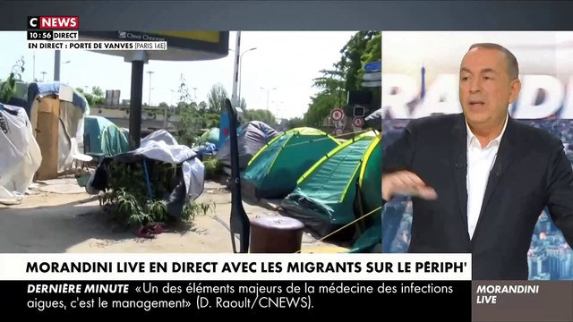 L’équipe de Morandini Live prise à partie en direct et interdite de filmer ce matin dans un camp de migrants installé au bord du périphérique alors que des dizaines de personnes dorment sur place - Regardez