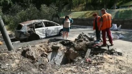 Destrucción en Kiev tras el ataque ruso con veinte drones kamikazes Shahed