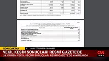 28. Dönem Milletvekili Seçimi kesin sonuçları Resmi Gazete'de yayımlandı