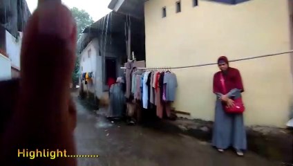 Exploring the Charming Village During a Heavy Rain and Thunderstorm