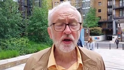 Jeremy Corbyn speaking at the St Mungo's strike in Tower Hill.