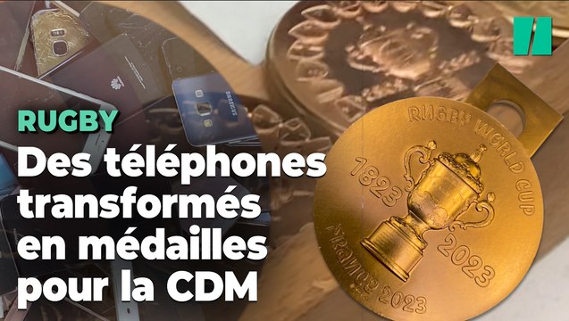 Pour la Coupe du Monde de Rugby, des smartphones ont été transformés en médailles
