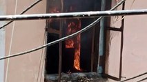 Short circuit with explosion, fire in the house due to spark