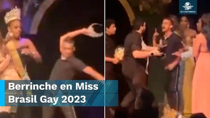 No soportó la derrota de su esposa en certamen de belleza y rompió la corona