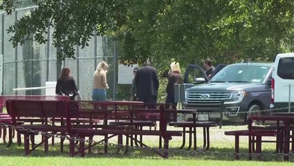 Moment Elizabeth Holmes turns herself in to begin prison term