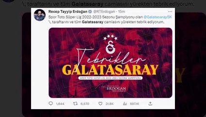 23. kez şampiyonluğa ulaşan Galatasaray'a siyasilerden peş peşe tebrik mesajı