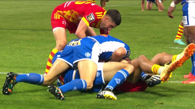 TOP 14 - Essai de Théo FORNER (USAP) - Castres Olympique - USA Perpignan - Saison 2022-2023