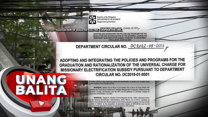 Panukalang tanggalan o bawasan ng subsidiya ang malalaking off-grid consumers, ikinabahala ng electric cooperatives | UB