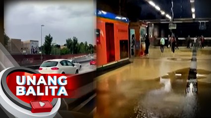 Istasyon ng tren sa Madrid, Spain, binaha dahil sa malakas na pag-ulan | UB