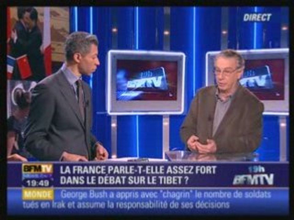 DEBAT sur BFM TV sur la réaction de la France sur le Tibet