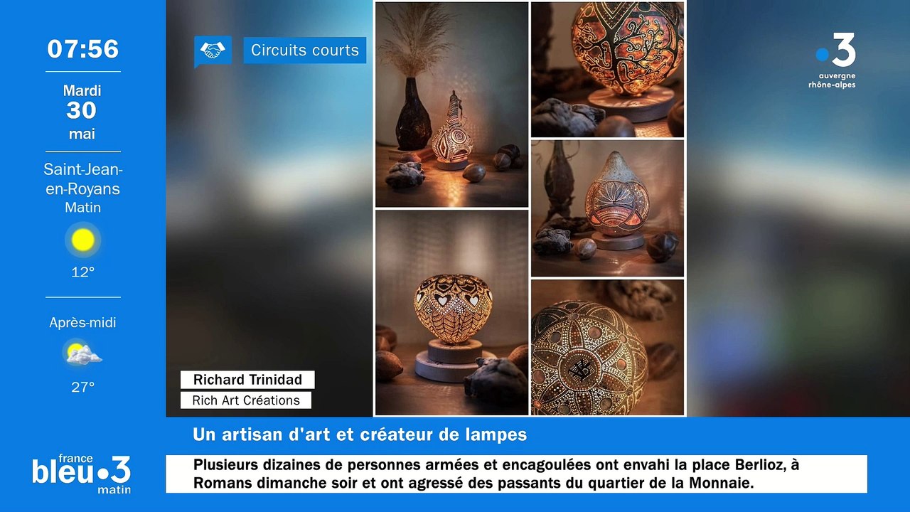 À Chassiers, des lampes magnifiques en Calebasses ardéchoises "Rich Art Créations"