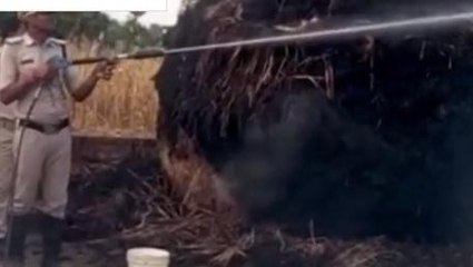 जहानाबाद: खलिहान में लगी आग, लोगों में मची अफरा -तफरी