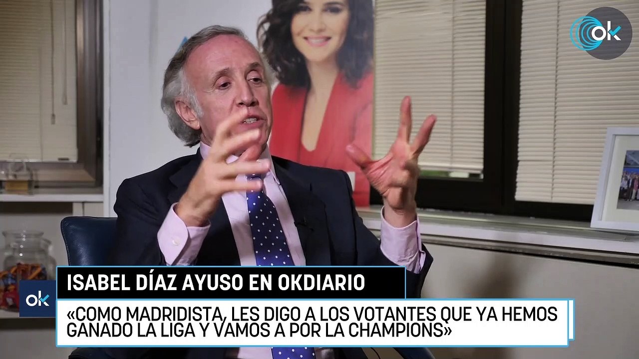 Ayuso: «Como madridista, les digo a los votantes que ya hemos ganado la Liga y vamos a por la Champions»
