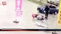 Samsun'da otomobilin 2 motosiklete çarpma anı kamerada