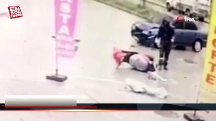 Samsun'da otomobilin 2 motosiklete çarpma anı kamerada