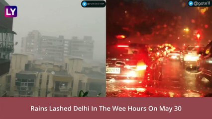 Download Video: Delhi Rains: Heavy Rainfall Lashes National Capital, IMD Predicts Light To Moderate Showers; Netizens Share Photos & Videos