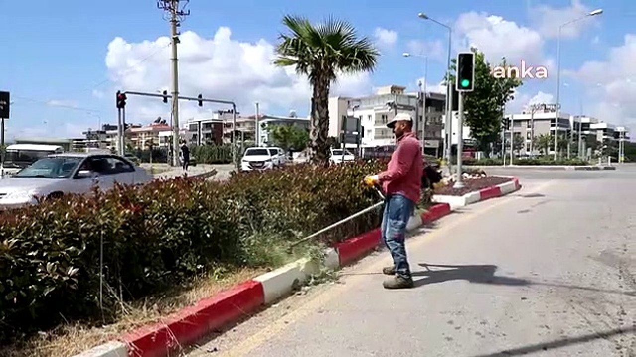 La municipalité de Menderes poursuit ses travaux d'entretien des espaces verts dans tout le district.