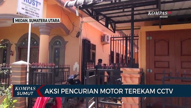 Aksi Komplotan Pencuri Sepeda Motor di Medan Terekam CCTV