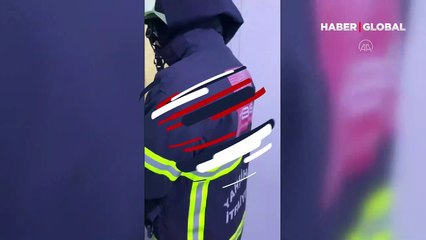 Havalandırma boşluğunda mahsur kalan şahin kurtarıldı