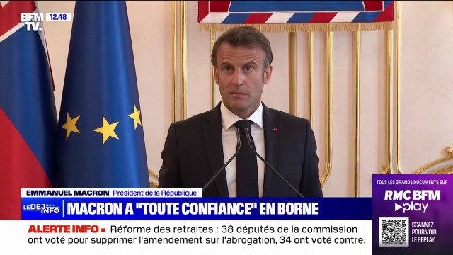 Emmanuel Macron assure qu'Élisabeth Borne a toute sa confiance , malgré son recadrage