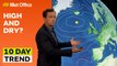 10 Day Trend 31/05/2023 – High pressure dominates but could a Typhoon interfere? – Met Office weekly weather forecast UK