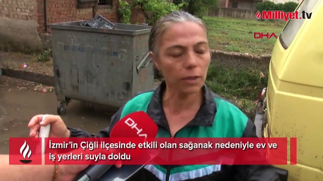 İzmir'i sağanak vurdu! Ev ve iş yerlerini su bastı