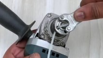 Creative guru turns an angle grinder into a fully-functional grass cutter!