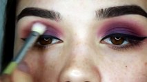 purple gold brown eye makeup tutorial