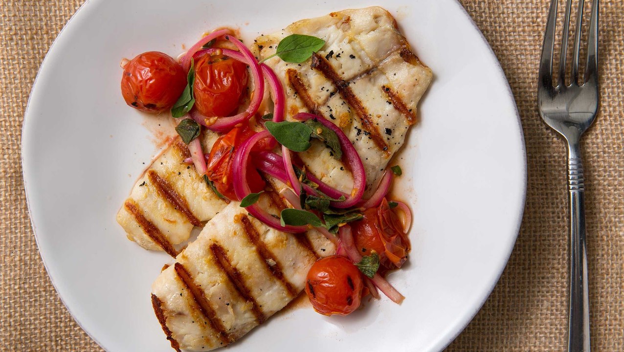 This Grilled Tilapia With Burst Cherry Tomatoes Is A Summer Date Night Classic