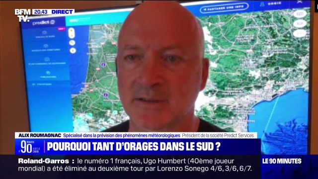 Orages dans le sud: Plus la chaleur est importante au sol, plus ces orages vont être violents , explique Alix Roumagnac (Predict Services)