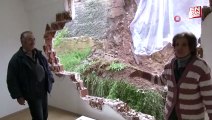 Ankara'da sağanak yağış sonrasında istinat duvarı dairenin üzerine düştü