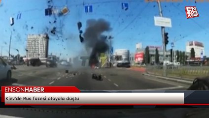 Kiev'de Rus füzesi otoyola düştü